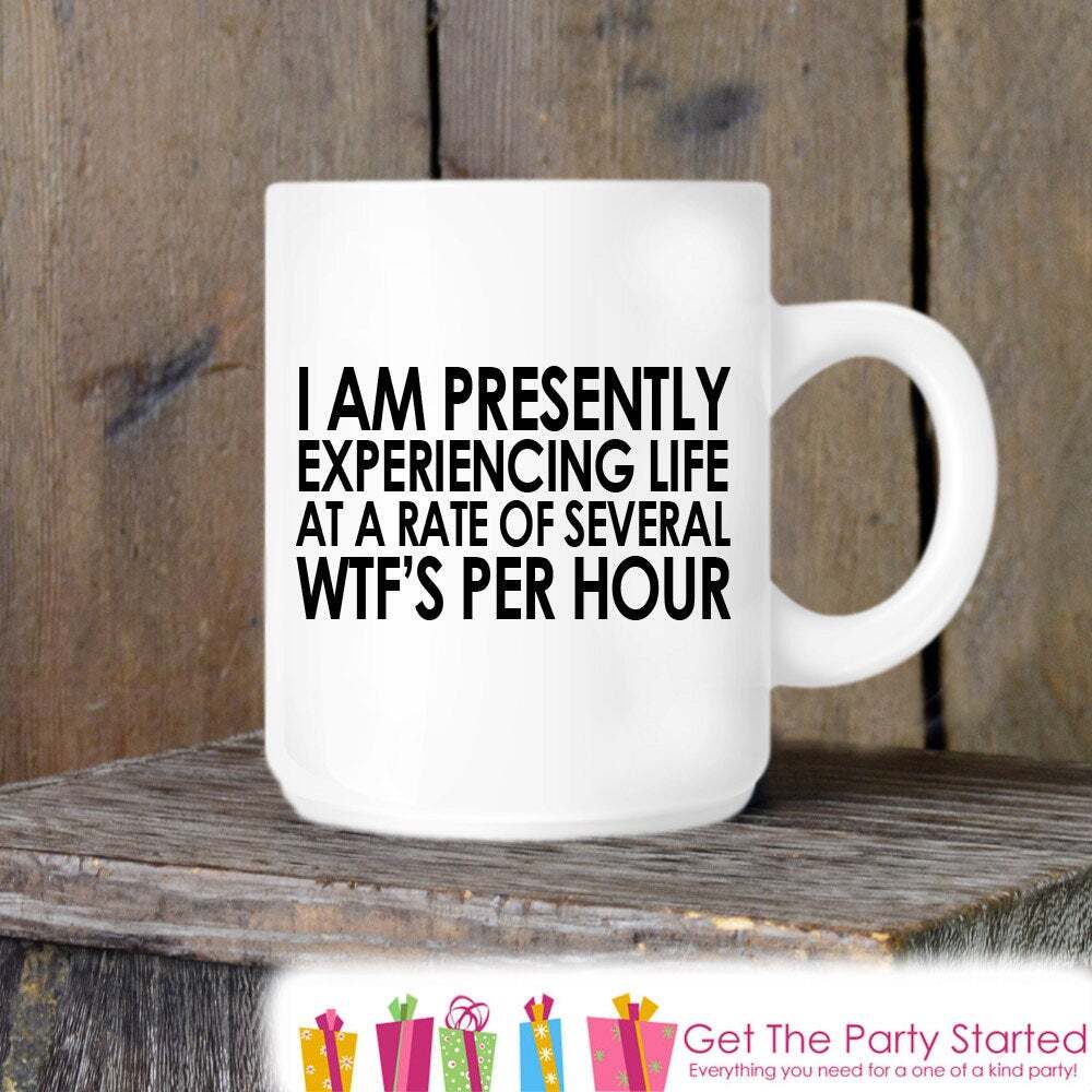 Coworker Gift Coffee Mug Wtf's Per Hour Mug Novelty Ceramic Mug Humorous Quote