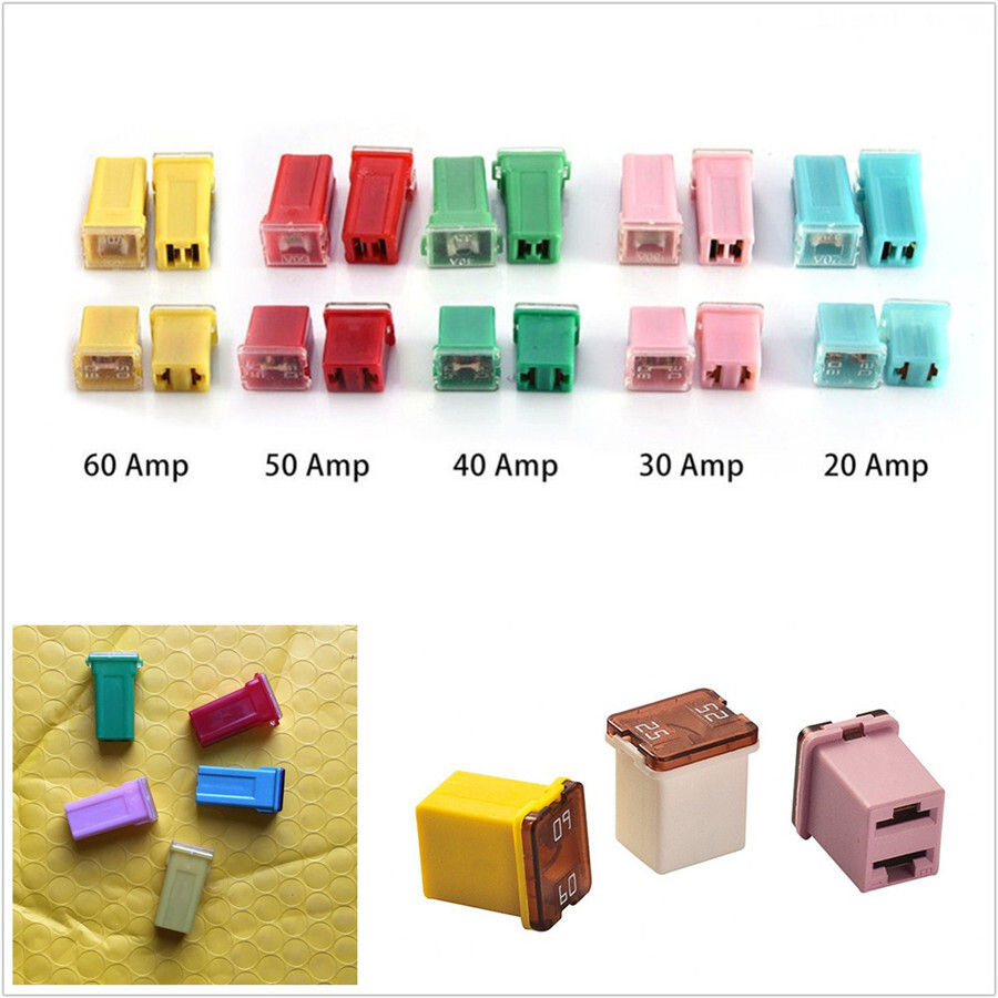 20pcs Car Fuse Mini Square Fuse Assortment Box Kit 20A 30A 40A 50A 60A AMP Set