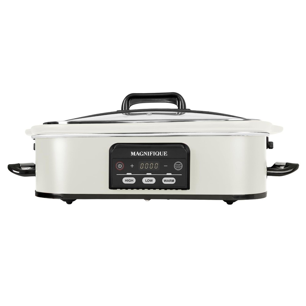 Magnifique 4 Quart Casserole Digital Slow Cooker, Premium 4 Quarts, White