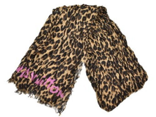 Louis Vuitton M72215 Rare Leopard Silk Stole Shawl Scarf Wrap Etole