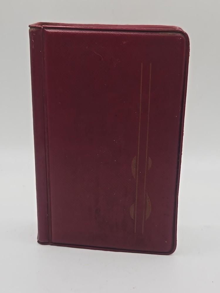 Vtg Book Coin Bank Red The Old Second National Bank Aurora IL *Flaws