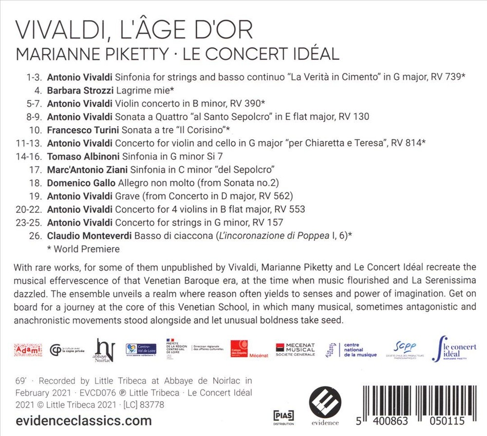 MARIANNE PIKETTY / LE CONCERT IDÉAL VIVALDI: L'ÂGE D'OR NEW CD