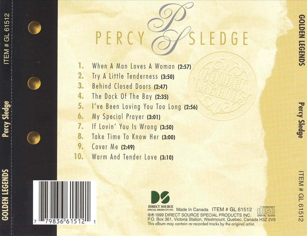 PERCY SLEDGE GOLDEN LEGENDS NEW CD