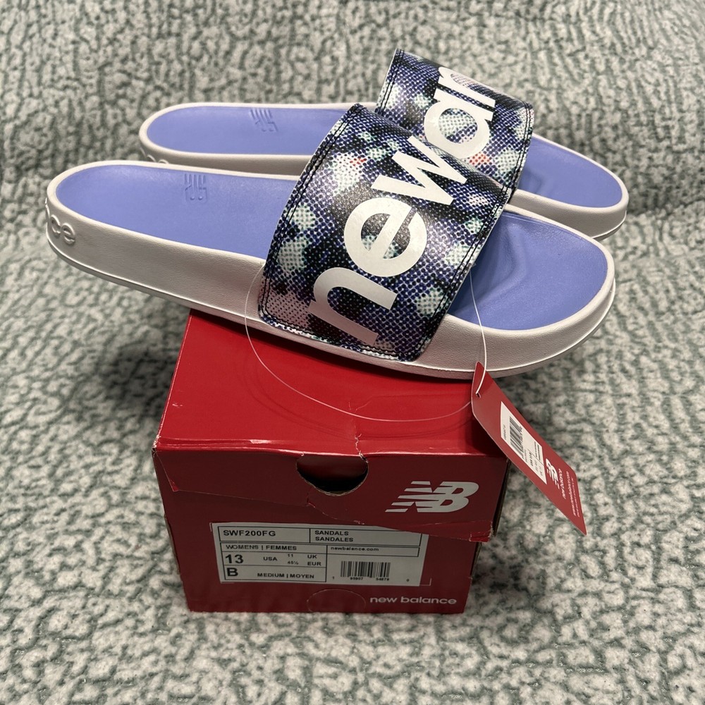 New! New Balance Slides Sandals Vibrant Violet Womens Size 13B Medium, SWC200FG