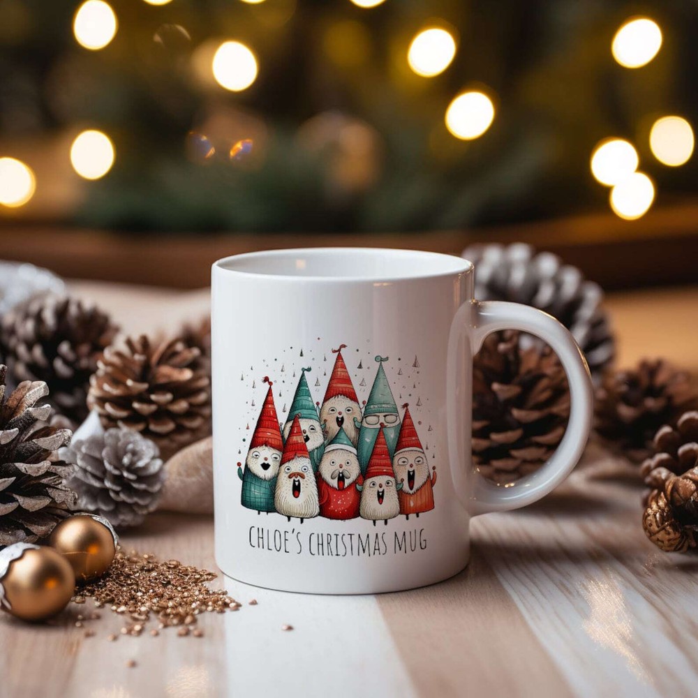 Personalized Christmas Cat Mug Cat Choir Mug Christmas Hot Chocolate Cup