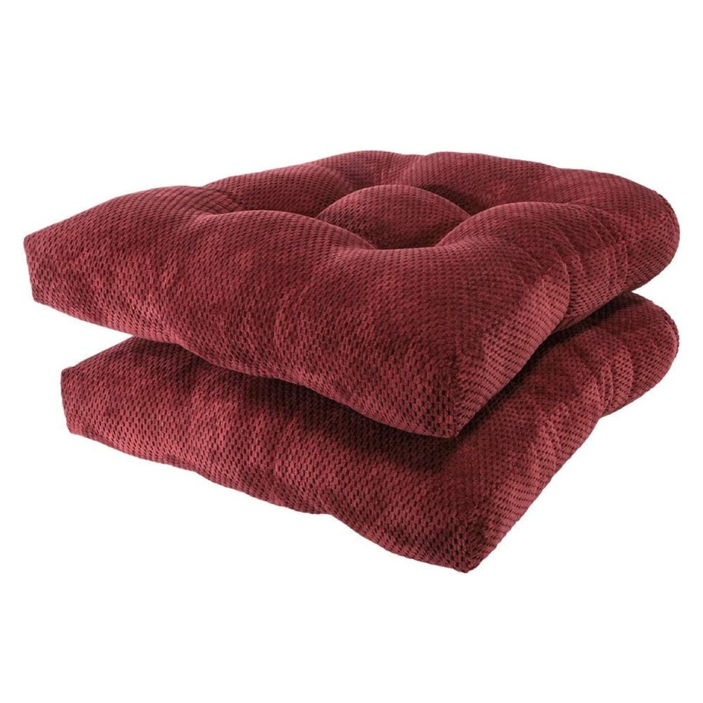 Memory Foam Non-Skid Chair pad, 2 Count, Burgundy