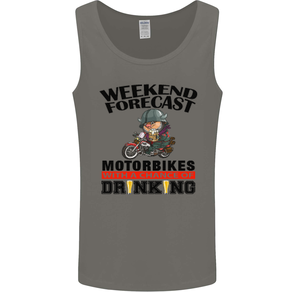 Biker Weekend Forecast Motorbikes Mens Vest Tank Top