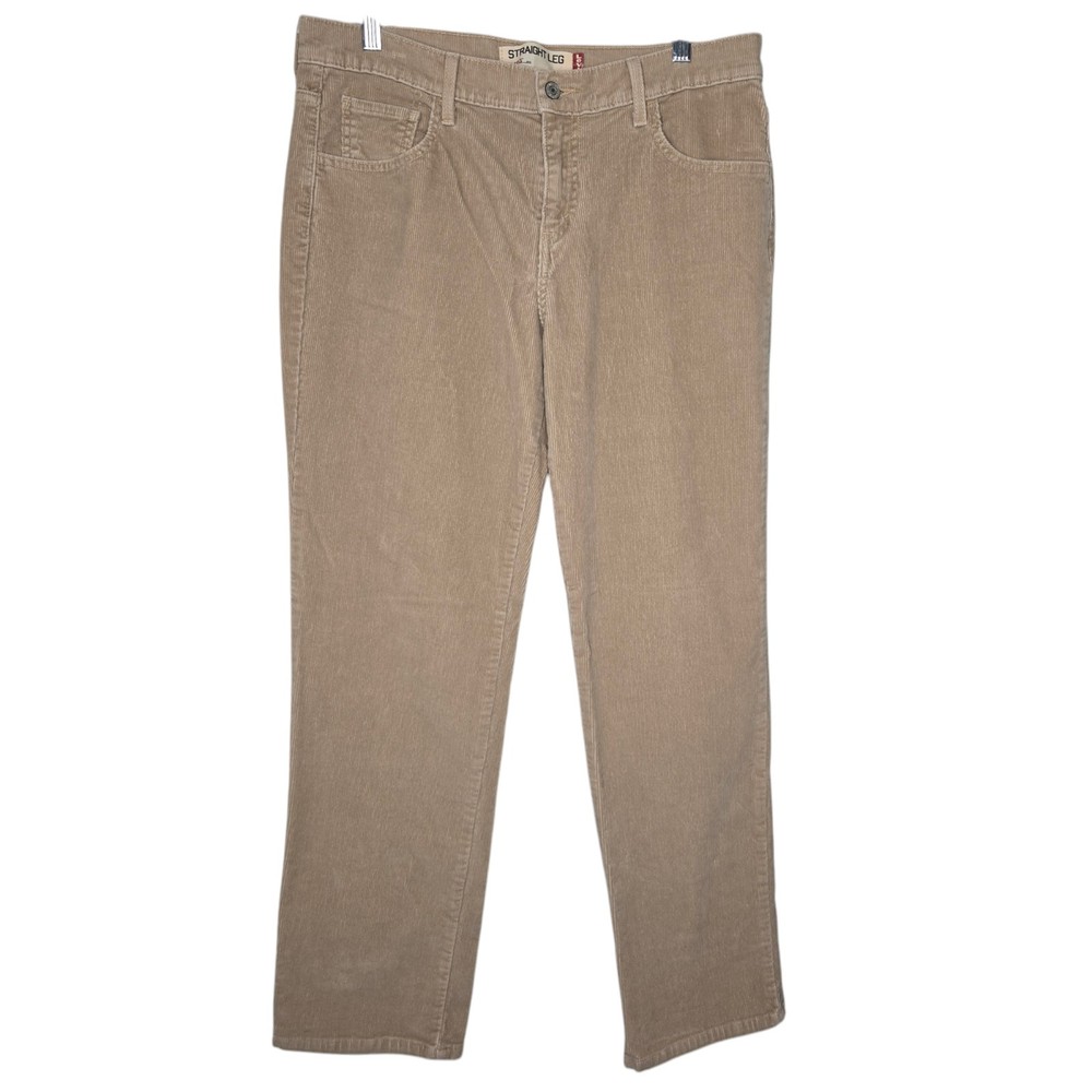 Levi's 505 Straight Leg Women's Tan Brown Corduroy Jeans Pants Size 14R