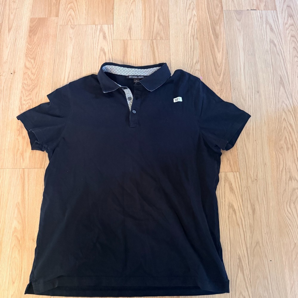 Michael Kors Men’s Polo Shirt Large Black Short Sleeve Casual