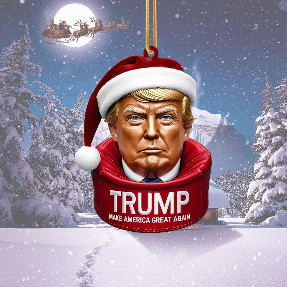 Santa Trump Ornament, Funny Trump Christmas Ornament, President Trump Ornament