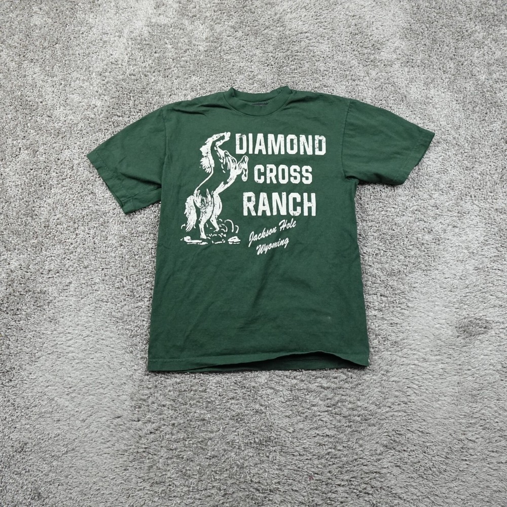 Diamond Cross Ranch T Shirt Adult Small Jackson Hole Wyoming Horse Rider