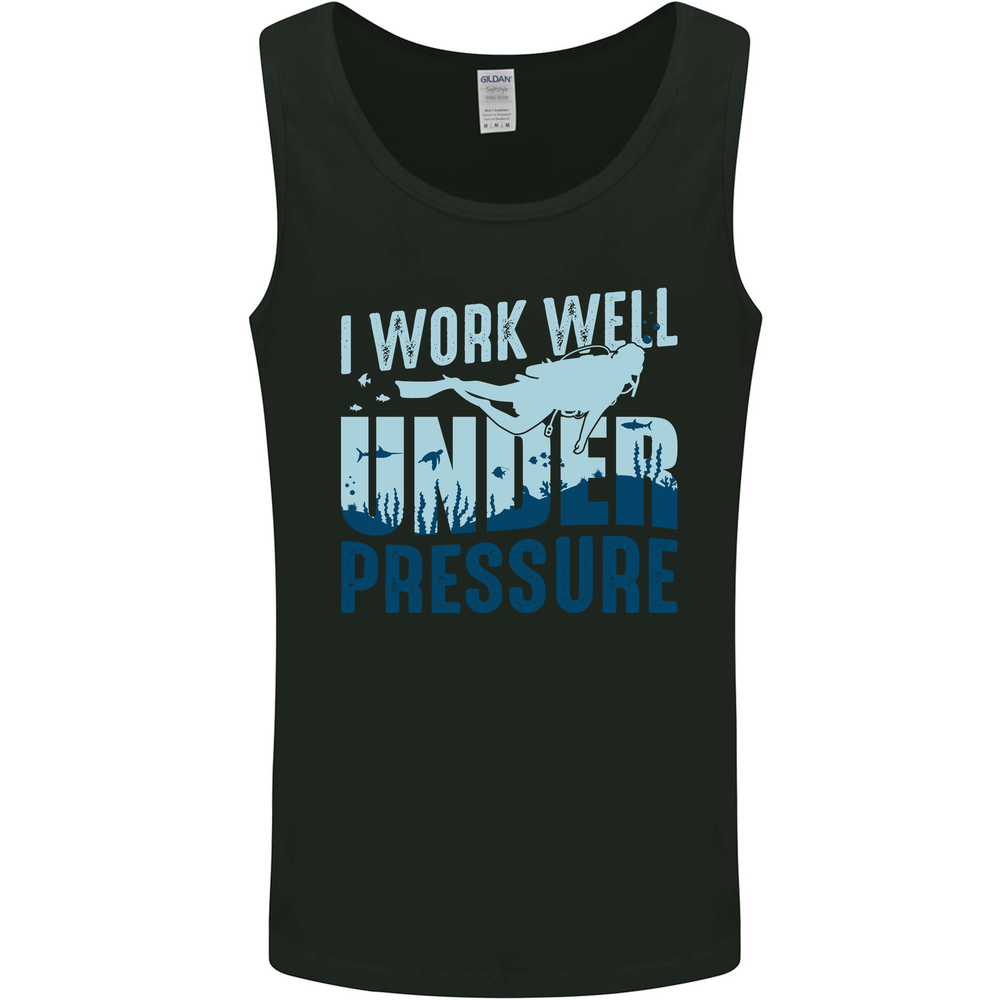 Work Well Under Pressure Funny Scuba Diving Diver Mens Vest Tank Top