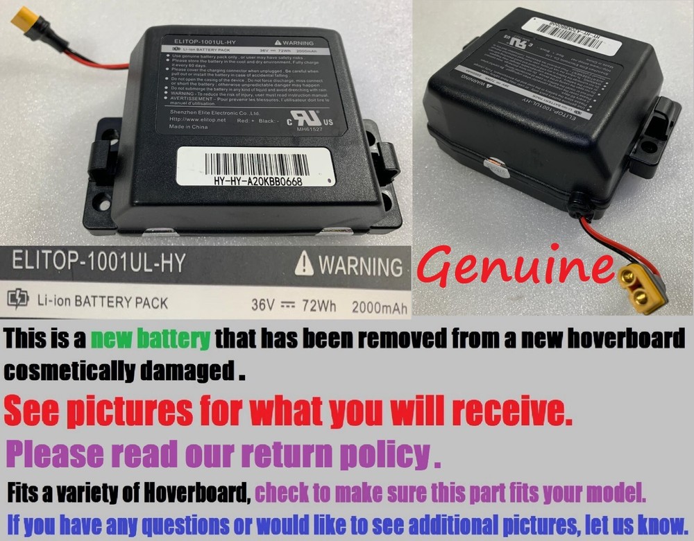 ELITOP-1001UL-HY   Li-ion BATTERY PACK   36V  2000mAh  72Wh 🔴Open box