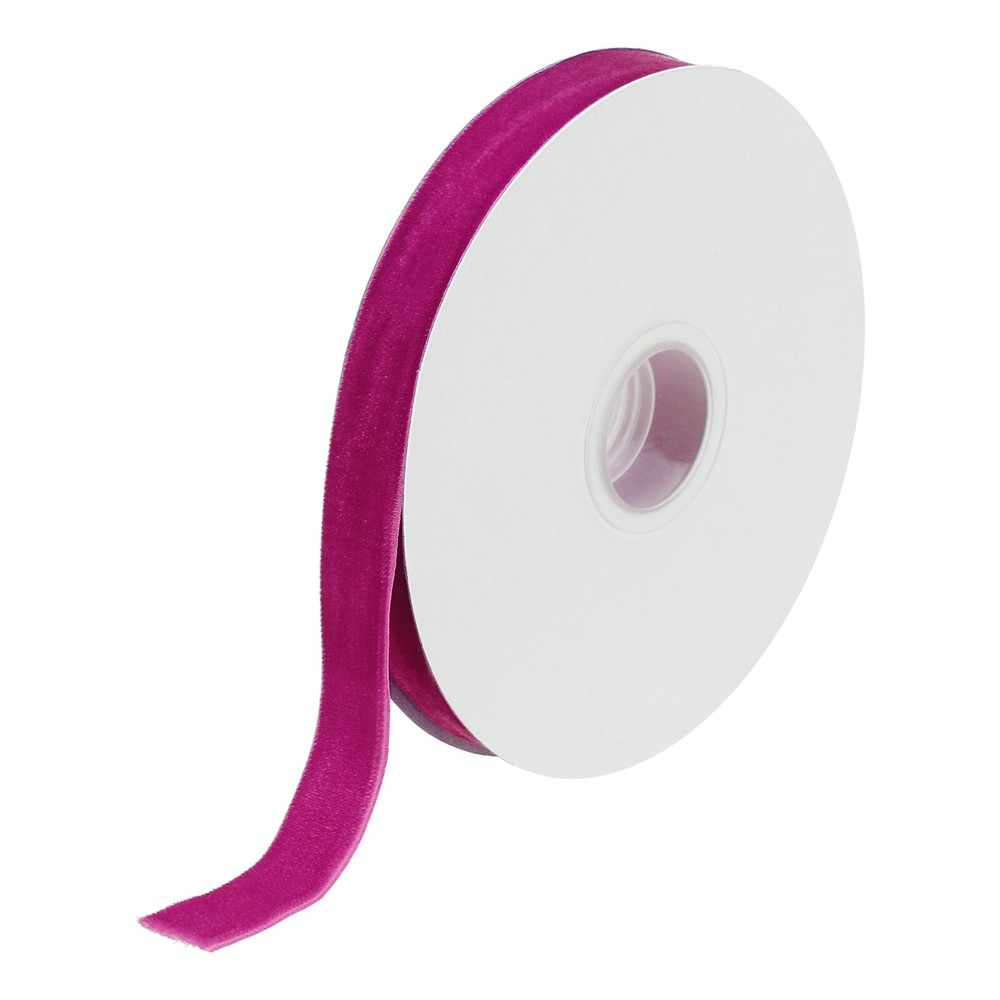 Velvet Ribbon 5/8 Inch x 10 Yard Single Face Spool Silky Velvet Fabric Rose Red