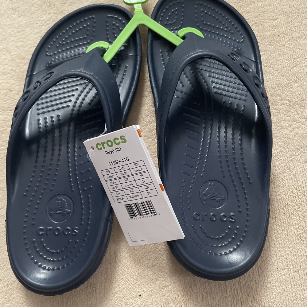 Crocs KADEE II ~ Flip Flops/Thong Sandals Size m4/w6 Navy Blue - New!