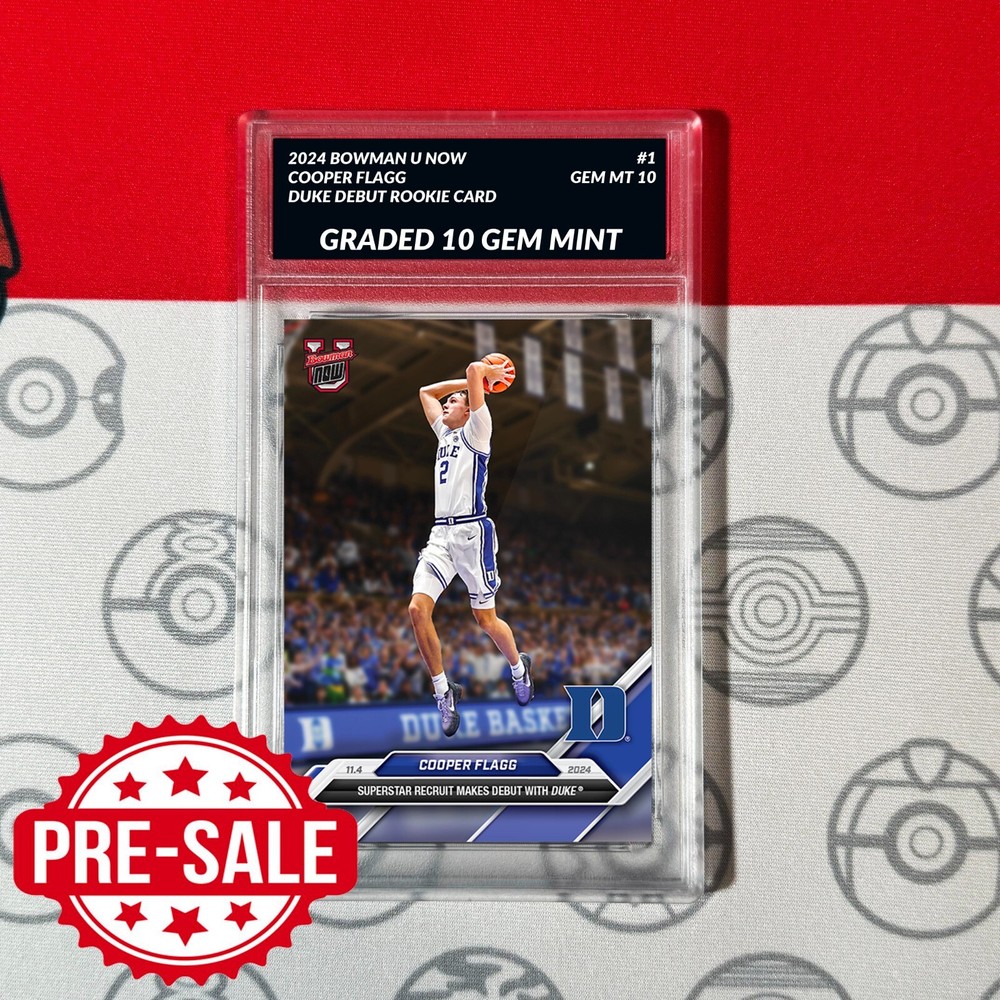 PRESALE Graded 10 Cooper Flagg #1 Debut Duke RC Rookie 2024-25 Bowman U Now Card-image