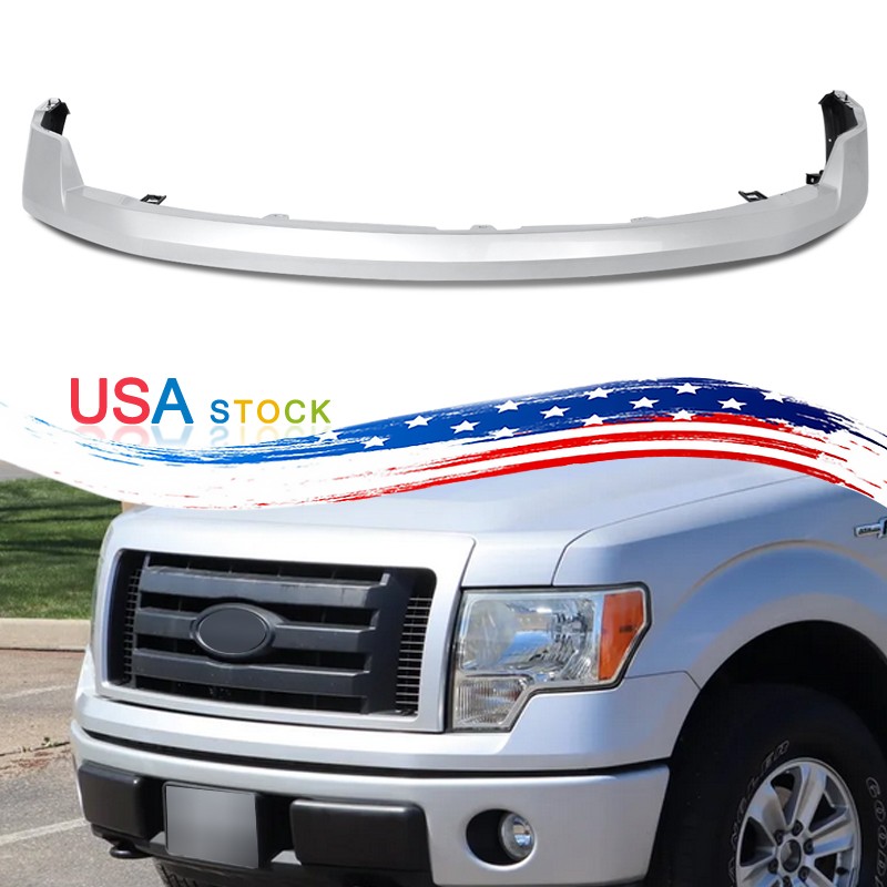 Fits Ford F-150 2009-2014 Ingot Silver Unfolded Front Upper Bumper Cover Replace