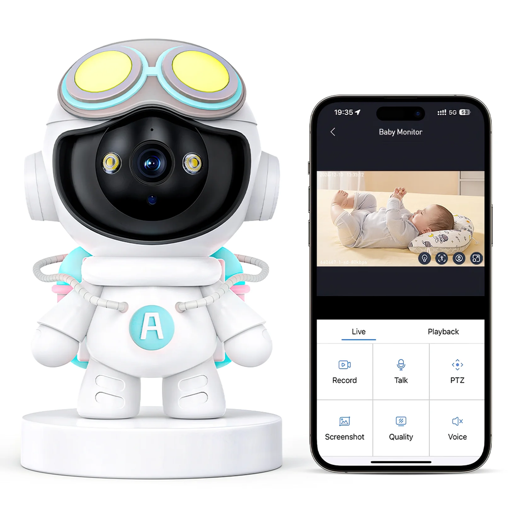 2K Indoor Security Camera for Baby & Pet Monitoring with Motion Detection