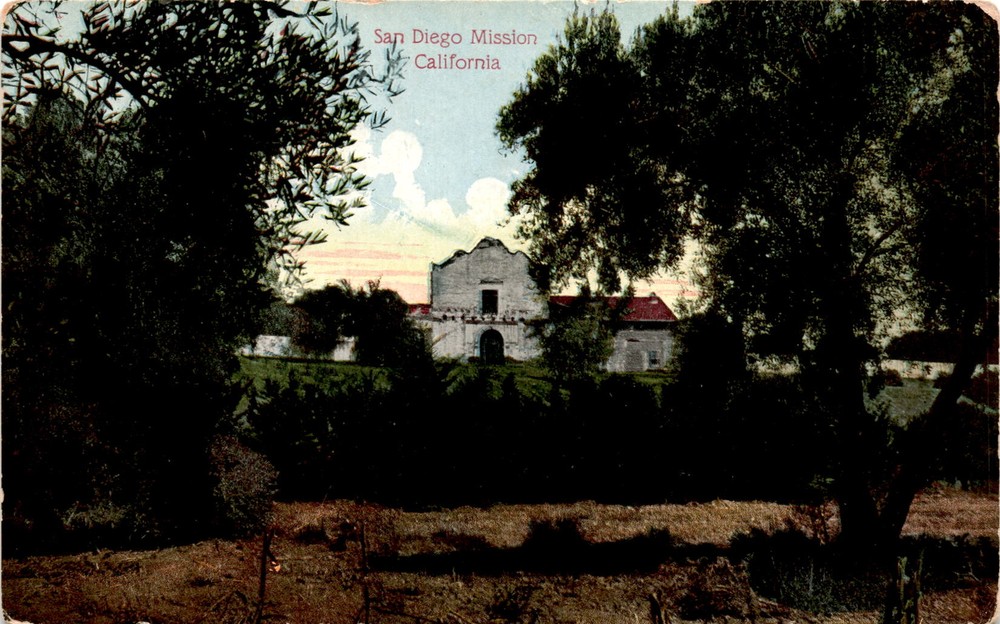 San Diego Mission, California, Newman Post Card Co, Los Angeles, San Postcard
