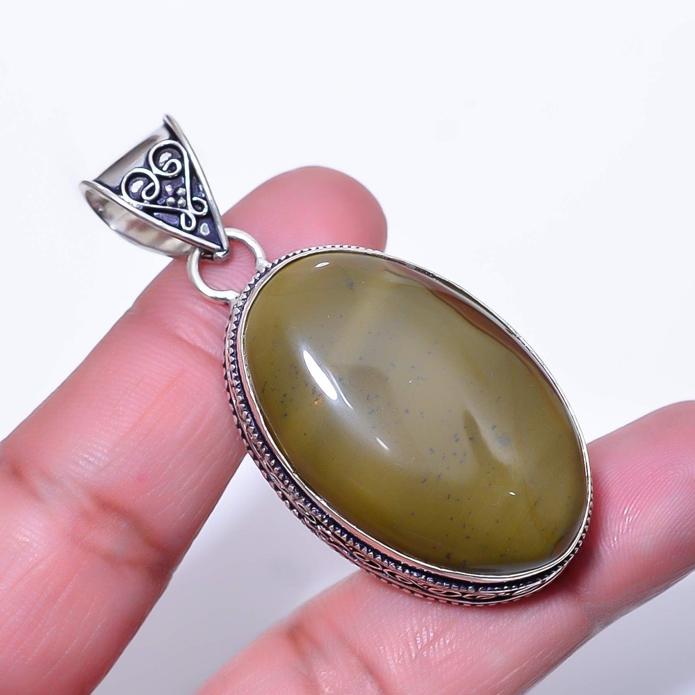Fine Art Polychrome Jasper 925 Sterling Silver Bali Pendant 2.34