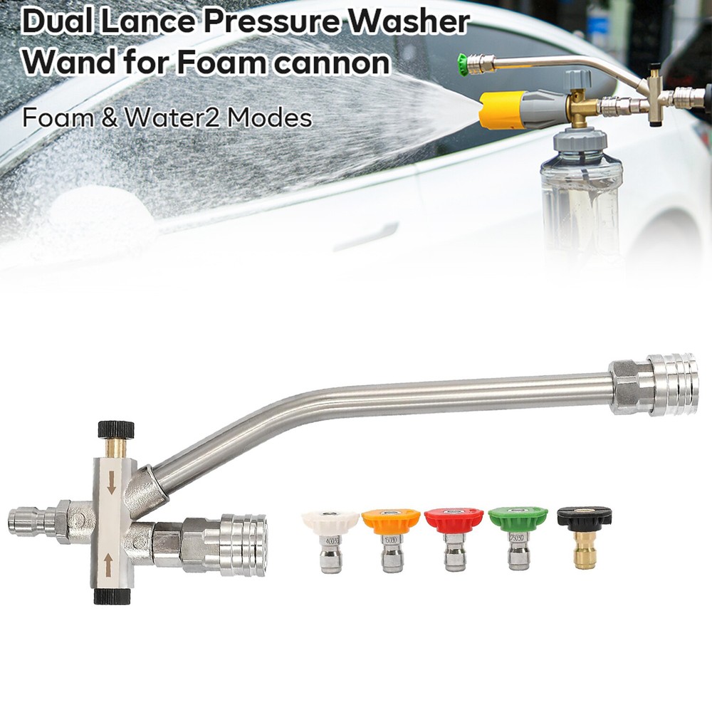 Foam Cannon Connector for Pressure Washer with Dual Tips