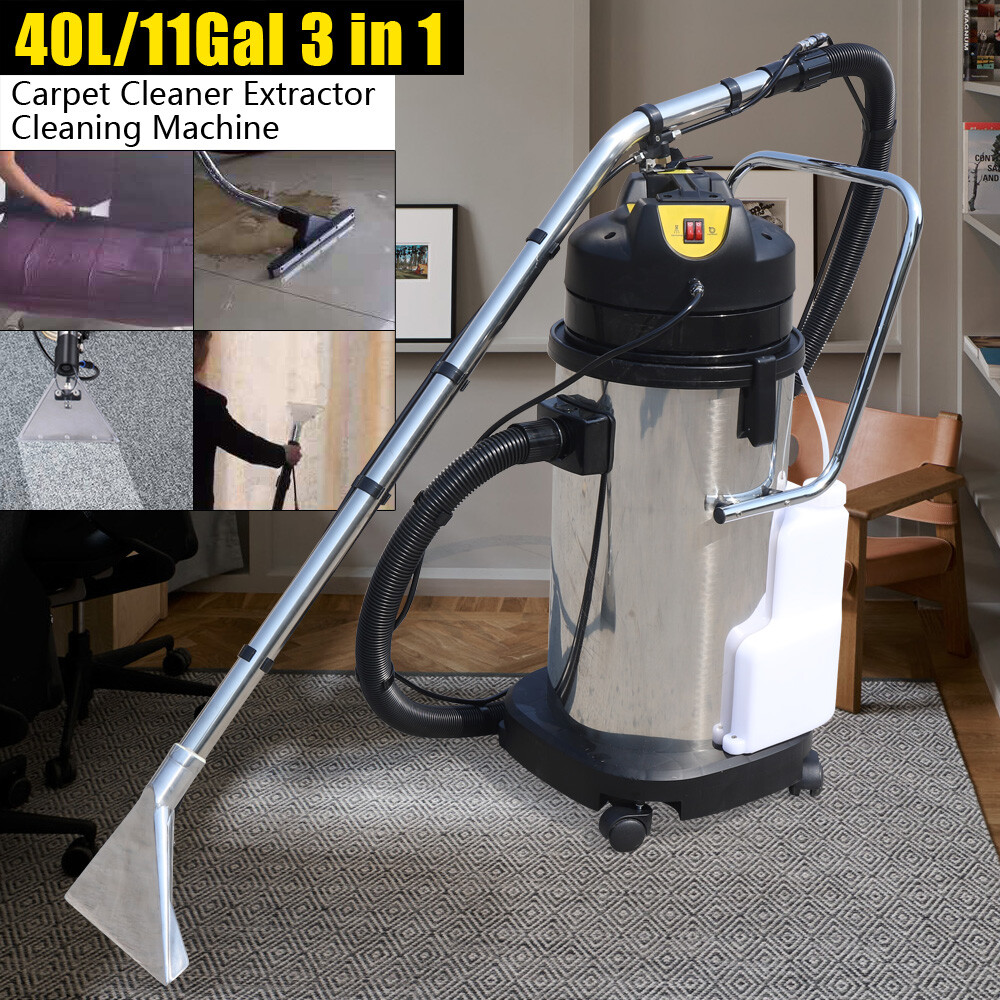 40L 3-in-1 Commercial Carpet Cleaner with Vacuum and Extractor Function