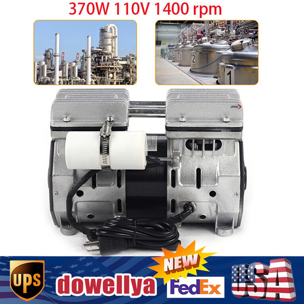 Oilless Vacuum Pump | Industrial Oil-Free Piston Vacuum Pump W/Filter BEST SELL