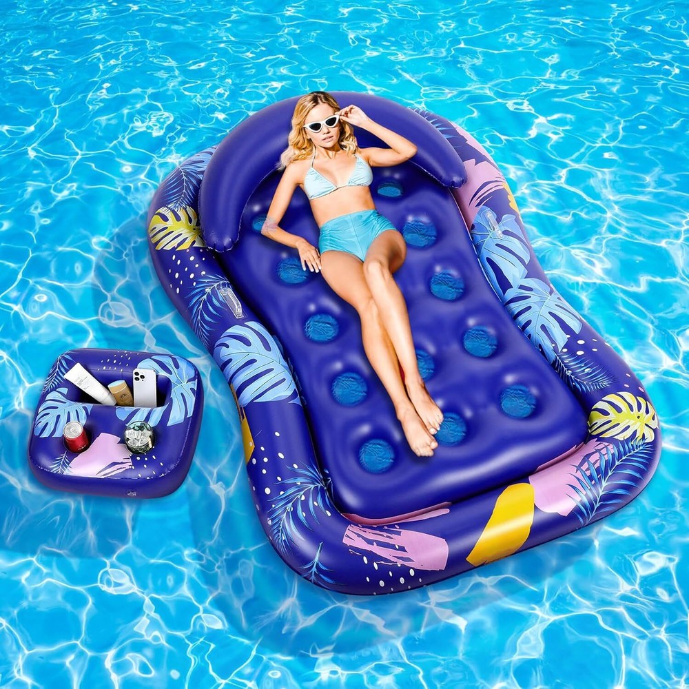 MoKo Inflatable Pool Float for Adults with Headrest and Cup Holder  