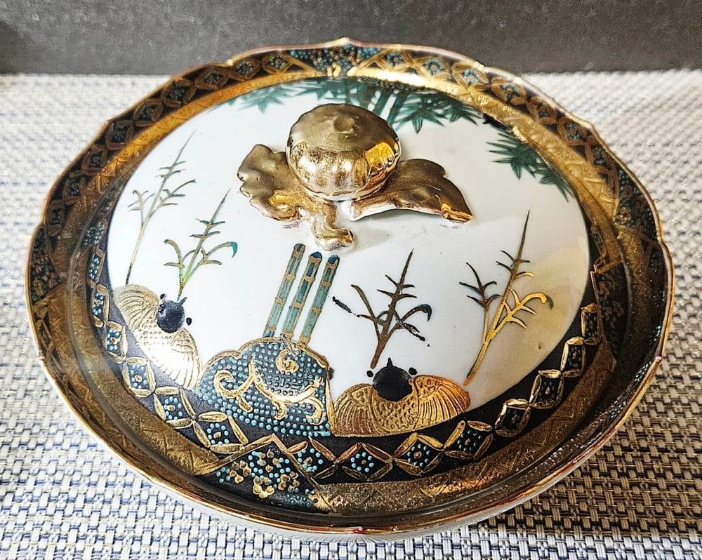 Japanese Kutani Ware Very beautiful item ❗] Meiji to Taisho period gold brocade