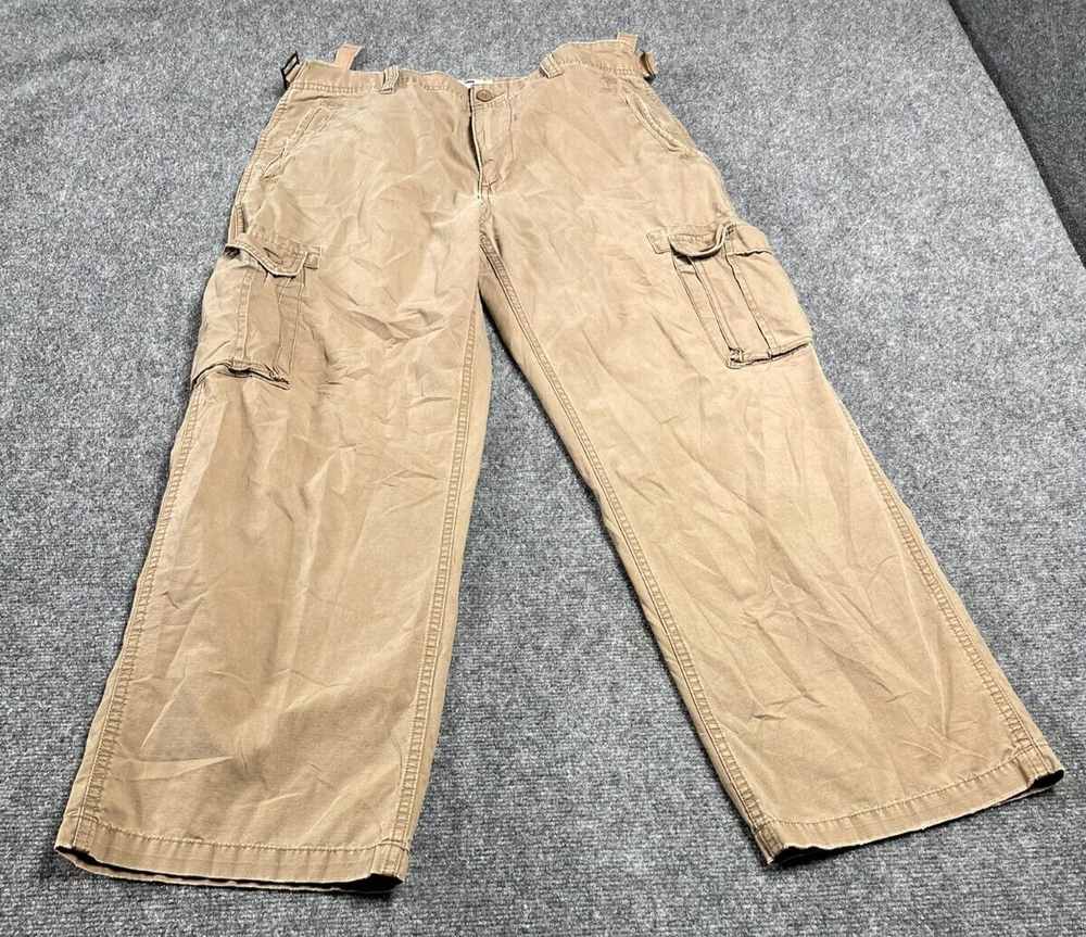Gap Cargo Men's Pants Wide Leg Canvas grunge baggy Brown 33x30