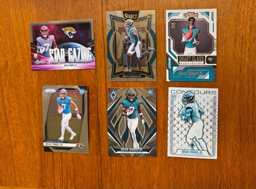 Brian Thomas Jr. Rookie Card Lot of 6: Prizm, Select, Phoenix + more Jaguars RC
