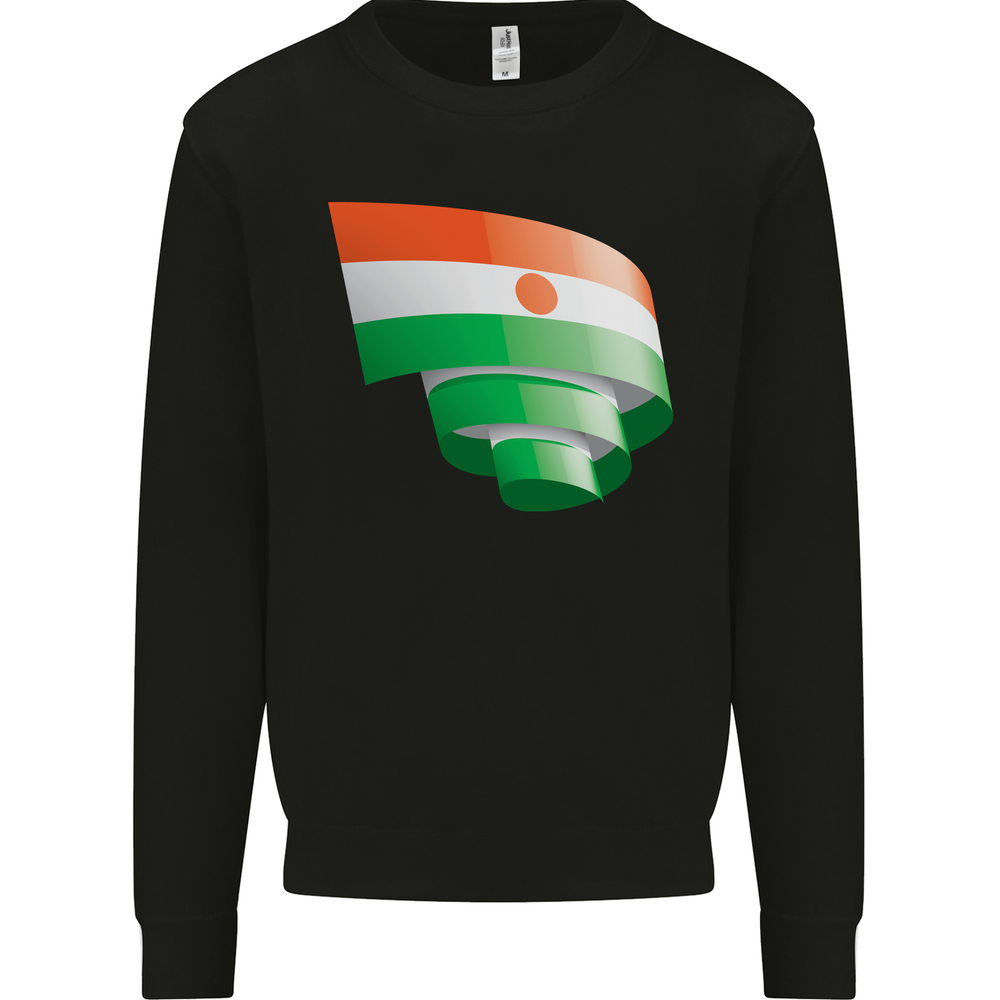 Curled Niger Flag Nigerien Day Football Mens Sweatshirt Jumper