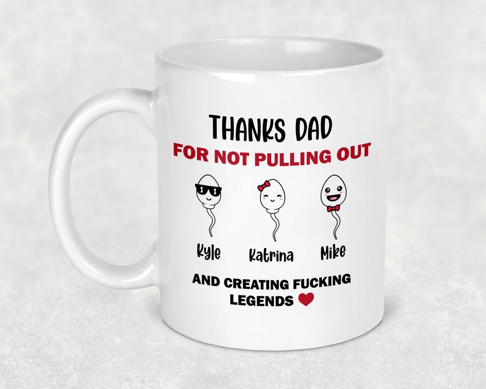 Taza Personalizada Gracias Papá Por No Sacar Divertida Taza Día del Padre Blanca