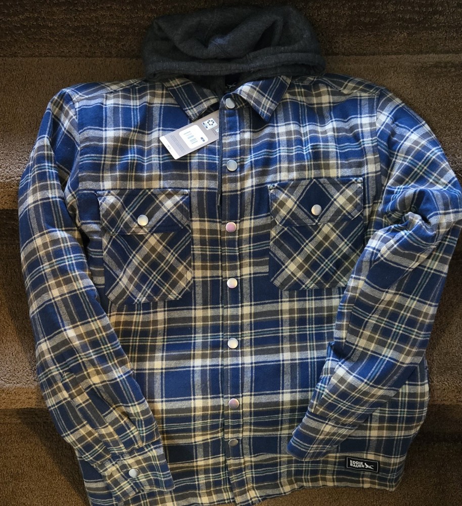 Eddie Bauer Mens Fleece Hooded Shacket with Pockets Size Small