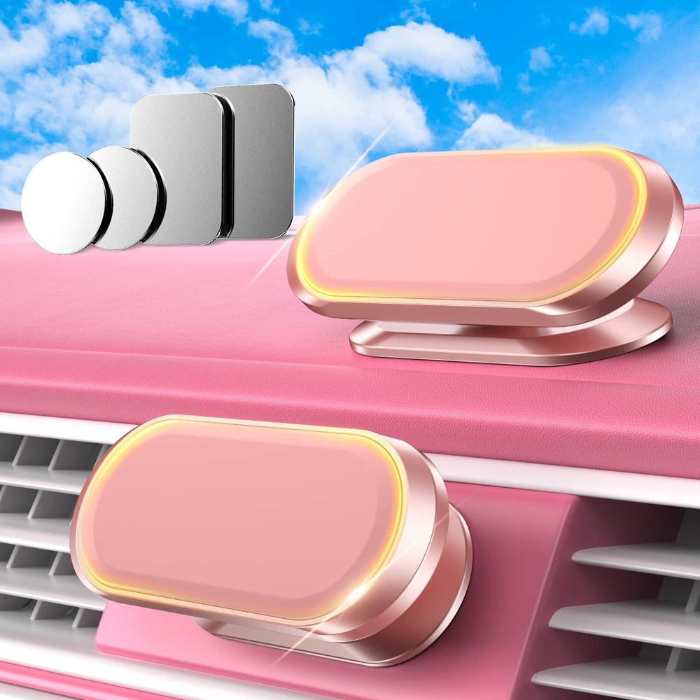 2 Pack Magnet Phone Holder for Car [ Upgrade N52 Magnet ] Pink Phone Holder f...