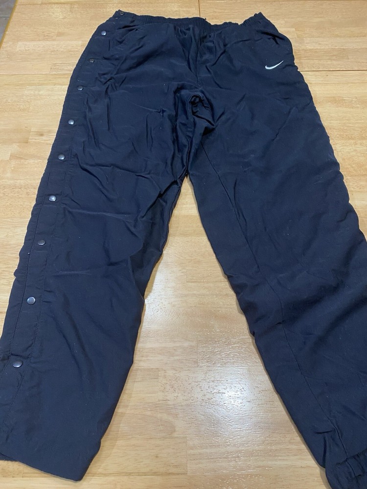 Vintage Y2K Nike Lined Pull Away Basketball Pants Black Size Large (J)
