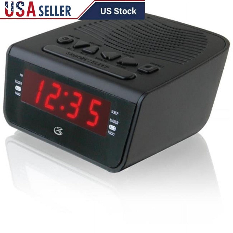 Dual Alarm Clock Radio with AM FM Snooze Timer Sleep Function Digital Display