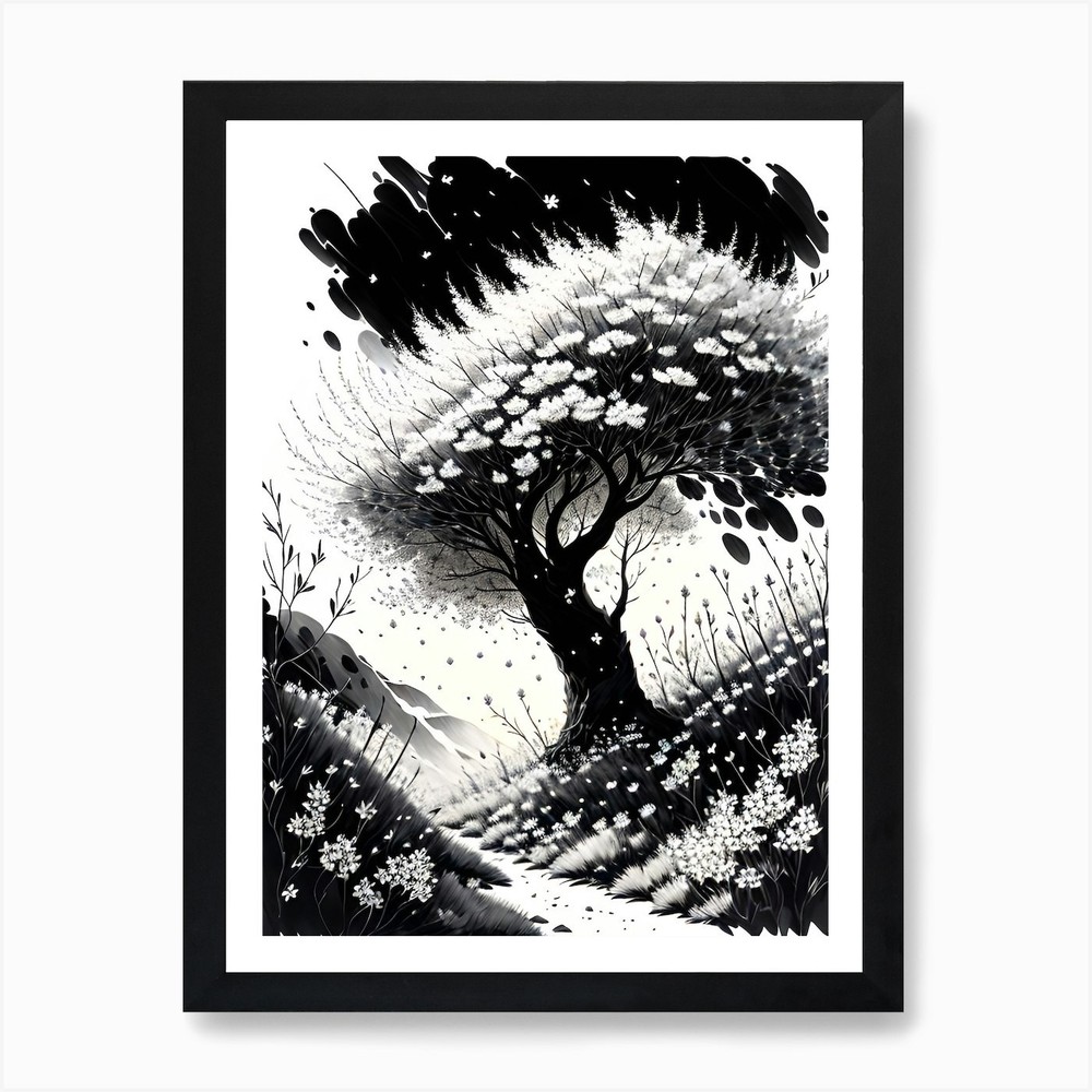 Tree In The Snow 6 Art Print Framed Wall Art Poster Canvas Print Picture