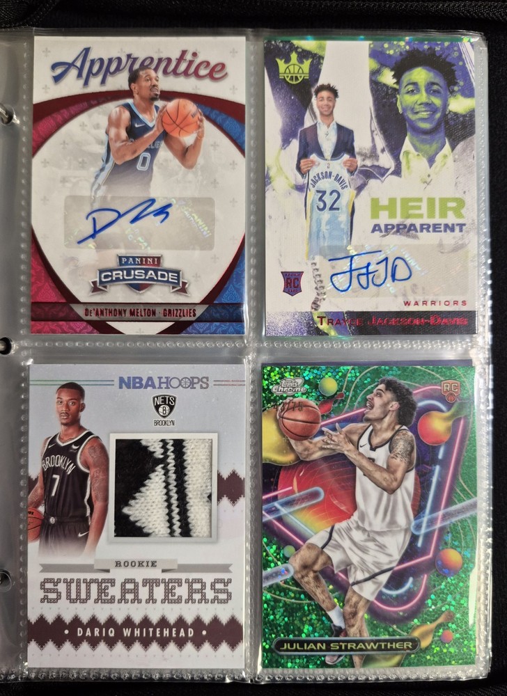 Basketball Card Lot With Binder 60 Cards Holos/Inserts/Rookies/Autos