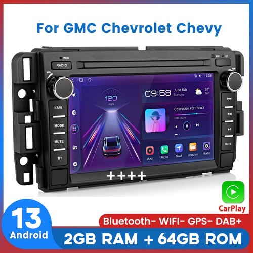 For Chevrolet GMC Buick Chevy CarPlay Android Car Radio Stereo GPS NAVI WIFI 64G