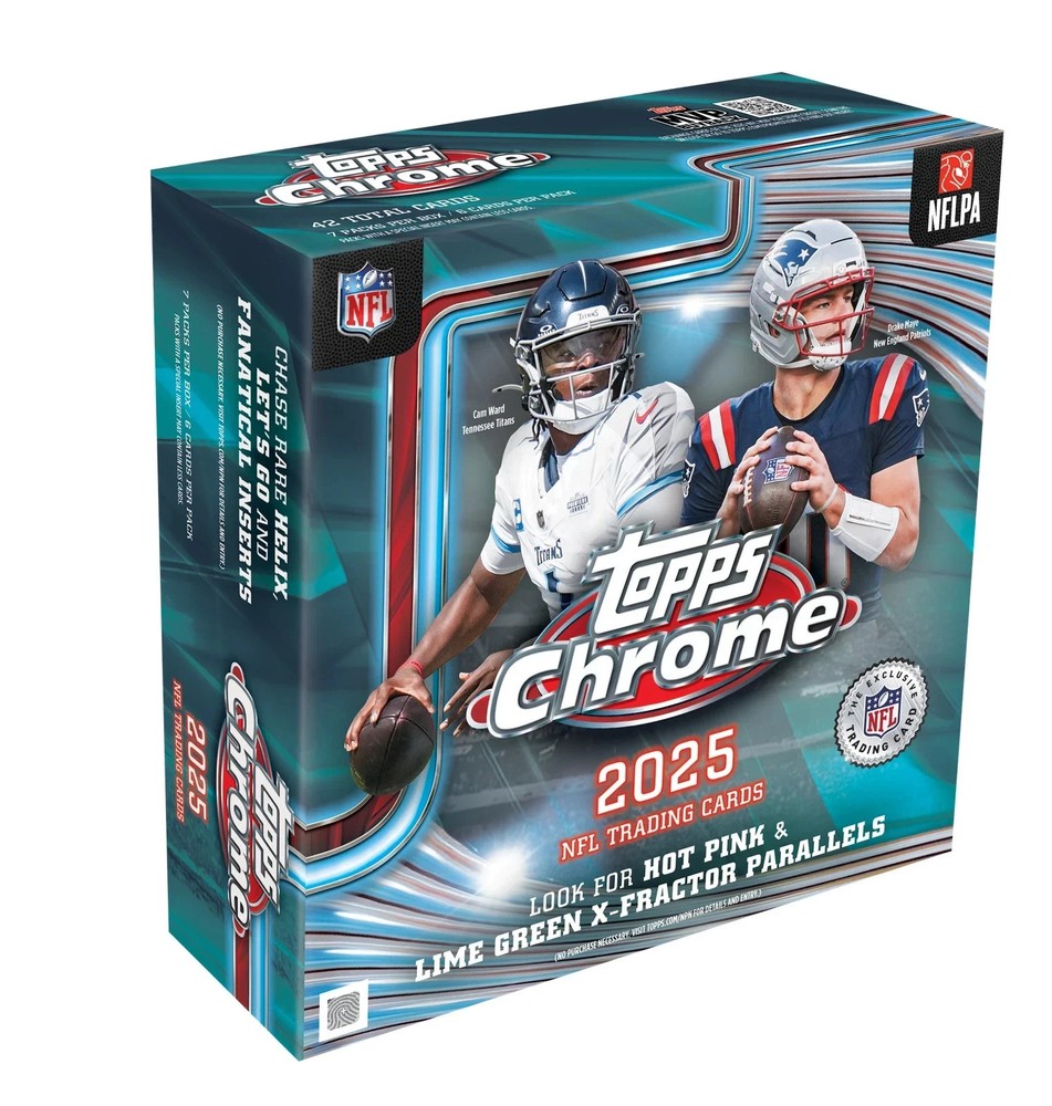 2025 TOPPS CHROME MEGA BOX NFL FOOTBALL (42 Cards) Brand New Sealed Presale