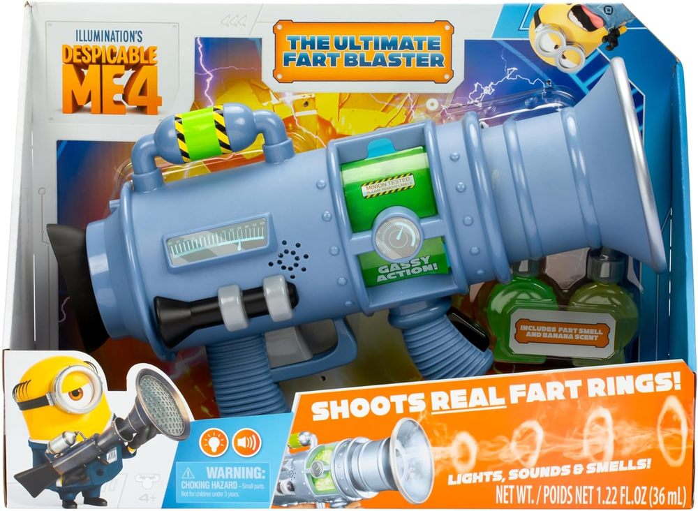 Minions Despicable Me 4 - the Ultimate Fart Blaster | Blasts Out Real Fart Rings