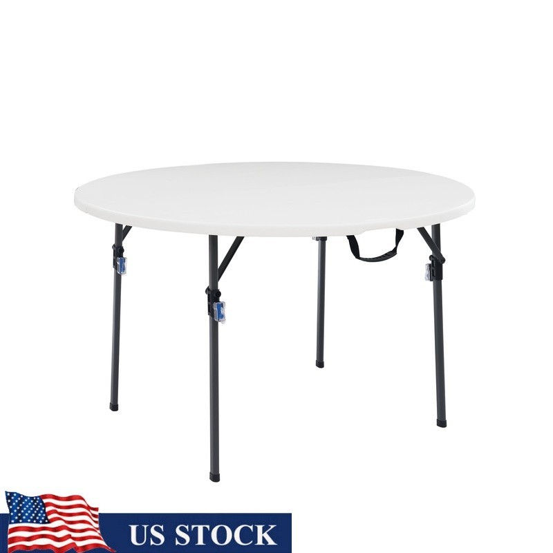 4ft Folding Round Table Portable Indoor Outdoor Plastic Easy Storage Durable New