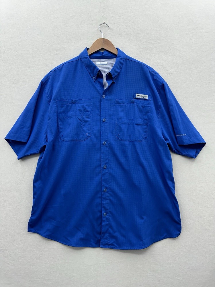 Columbia Men's XL Blue Omni-Shade Vented Fishing Shirt PFG