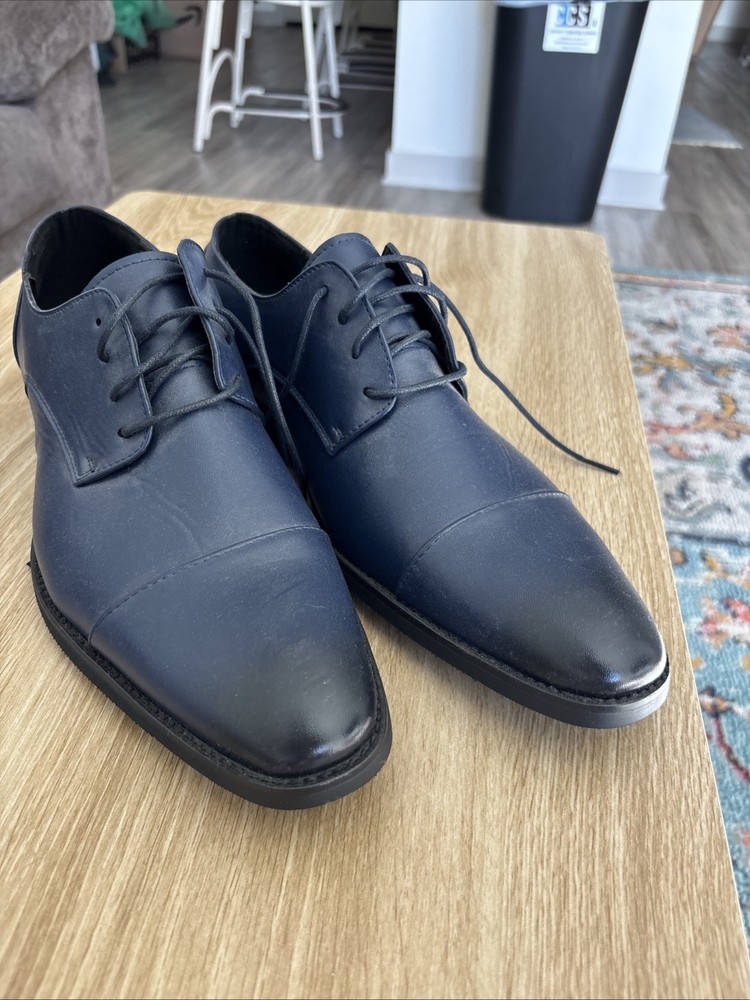 Blue Men’s Dress Shoes with Black Tips Size 12 Men’s Dress Shoes