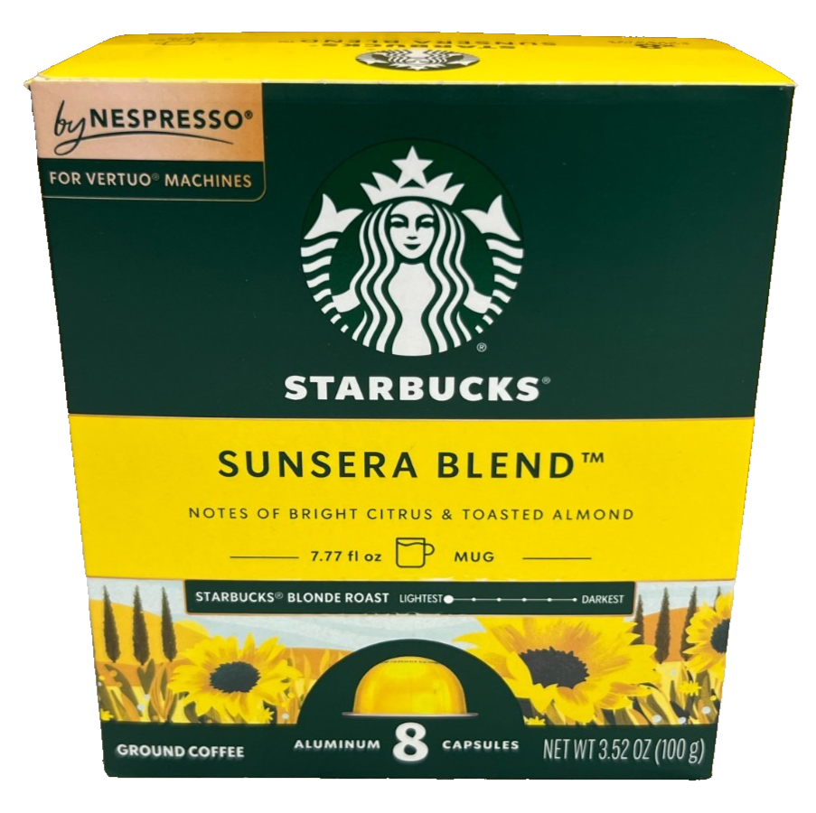 Starbucks Sunsera Blend Nespresso Vertuo 8 Capsules 3.52 oz