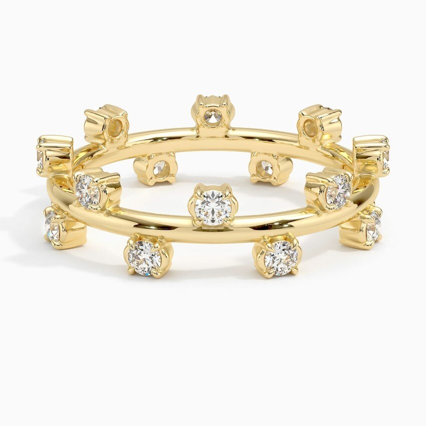 2Ct Round Tested VVS1 Moissanite Women's Wedding Ring925 Yellow Sterling Silver