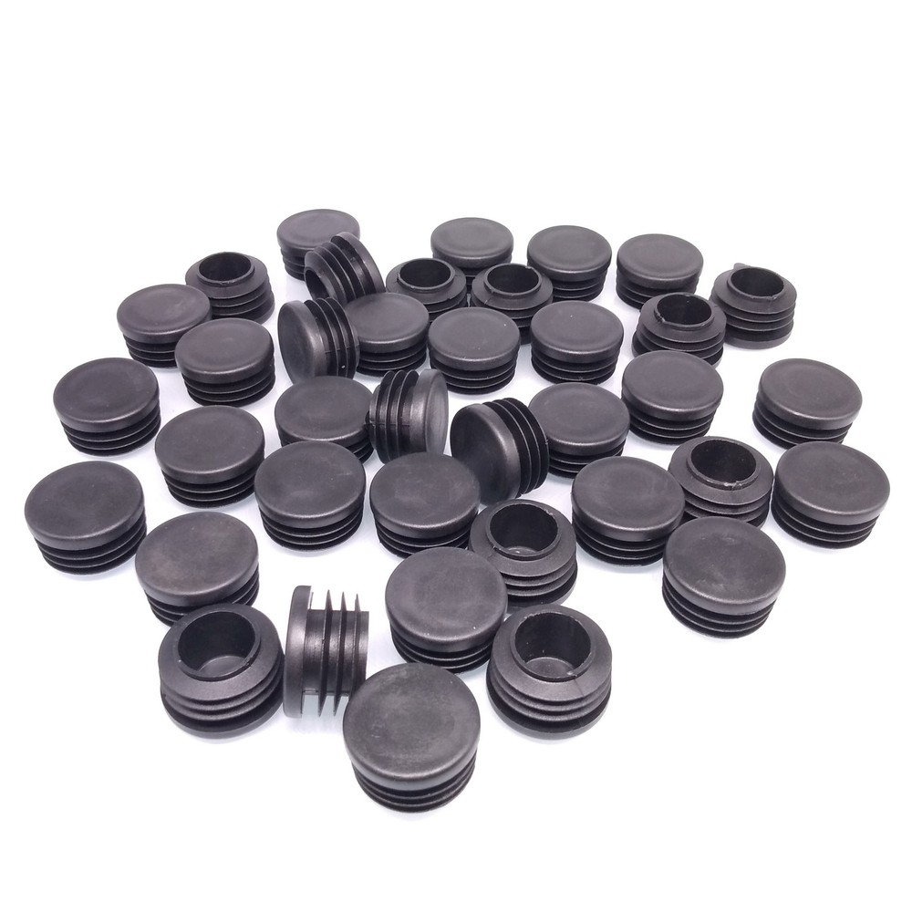 50pcs Round Plastic Black Blanking End Cap Caps Tube Pipe Inserts Plug Bung 30mm