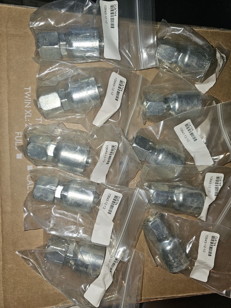 (10 pc)10643 12-12 Parker After Market HYDRAULIC HOSE FITTINGS 3/4