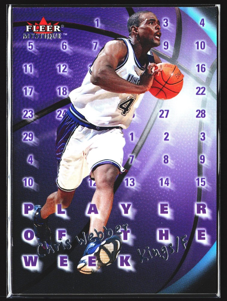 Chris Webber 2000 Fleer Holo Player of the Week NBA Kings Card